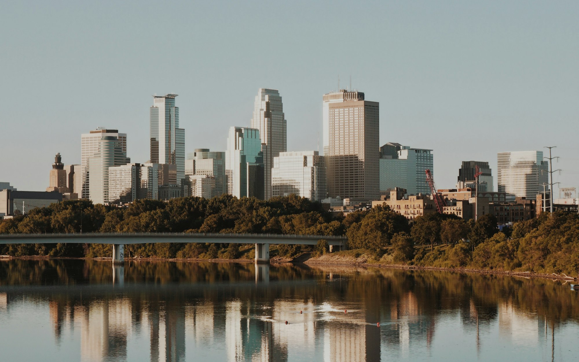 Minneapolis skyline along the Mississippi River